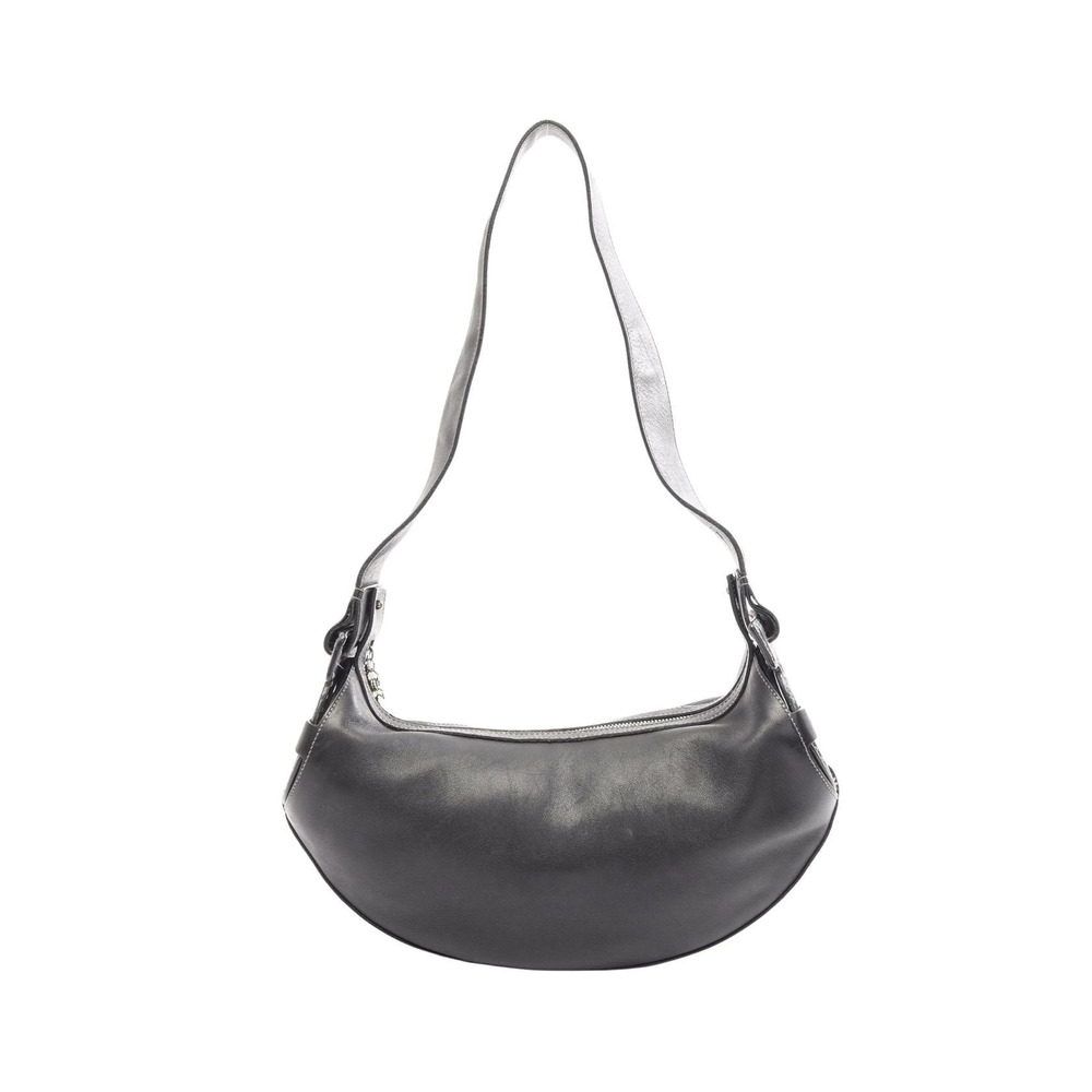 Salvatore Ferragamo Gancini Leather Shoulder Bag Black